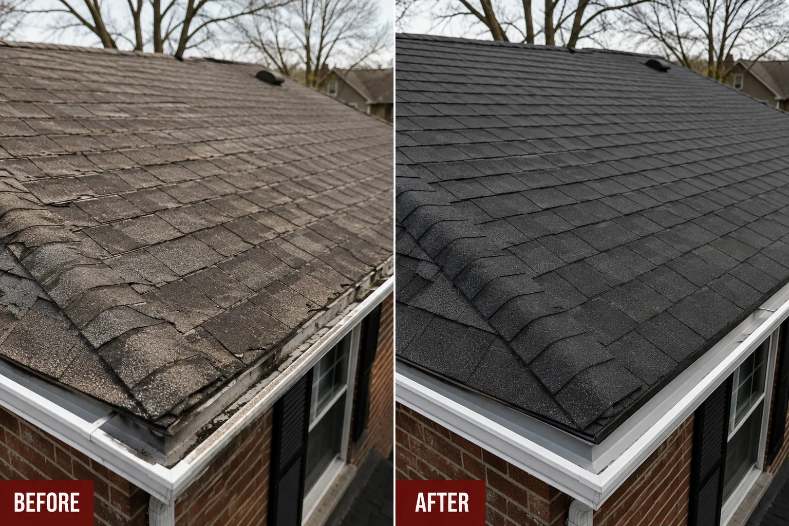 Roofing crew working