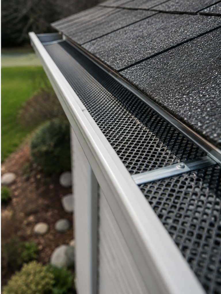 Seamless gutter and gutter guard installation along a roofline — Winfield, IL project